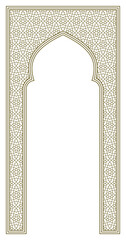 Arch with geometric pattern in Arabic style 