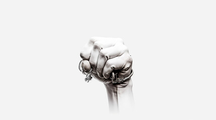 Anti-Slavery Day background. Hand with chains.