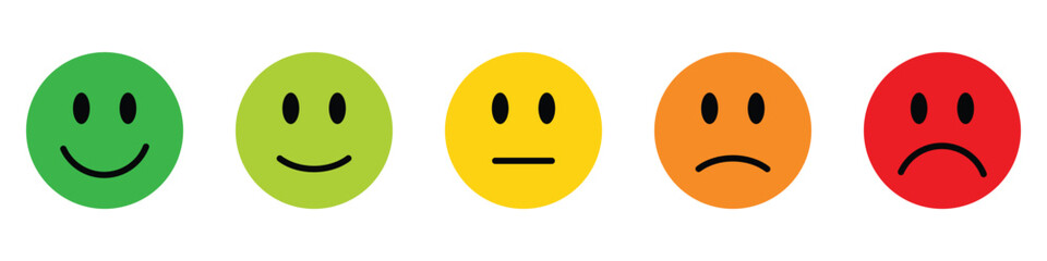feedback emojis icon set - obrazy, fototapety, plakaty