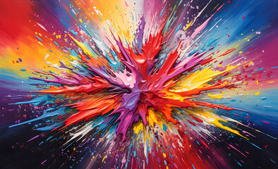 Explosion of Color - Abstract Oil Painting