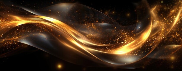 Golden Waves Flowing Elegantly in Abstract Artistic Motion.