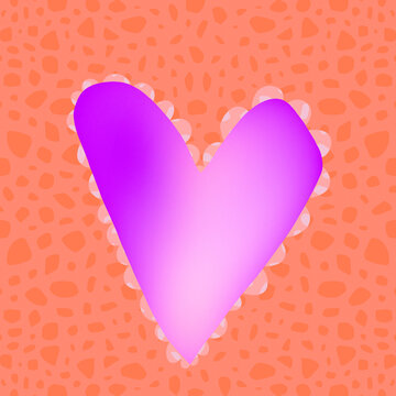 Purple heart on pattern background illustration