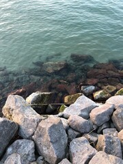 Fototapeta na wymiar Rocks in the water at Lake Balaton