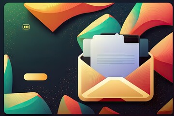 Abstract background with envelope and document