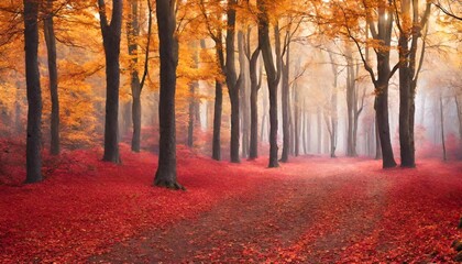 Naklejka na ściany i meble Color autumn forest.