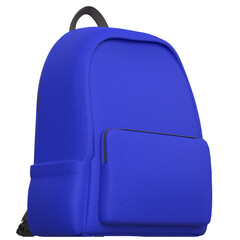 3D rendering illustration of a blue backpack