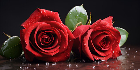 Red rose with black background,Eternal Passion: Red Rose Blossom Enchanting in Black Isolation
