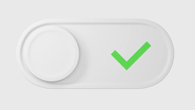 check and cross switch toggle simple looped animation. Transparent backgound. QuickTime 3d rendered movie with alpha channel