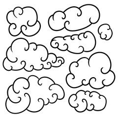 clouds bubbles set
