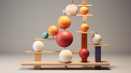 Obraz na płótnie Canvas Composition of the balancing geometric primitives