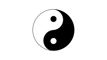 Yin Yang symbol, black isolated silhouette