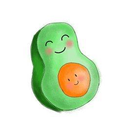 funny green avocado