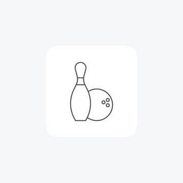 recommend clip art: Bowling, alley, pins, ball, strike thin line icon, grey outline icon, pixel perfect icon