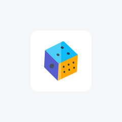 Gaming cubes, flat color icon, pixel perfect icon