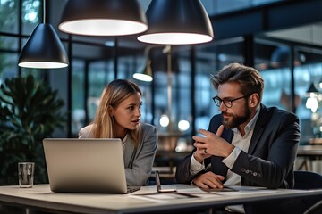 Team of business people having a meeting in an office , business group working at meeting in office. Smiling corporate board team having discussion planning company project strategy