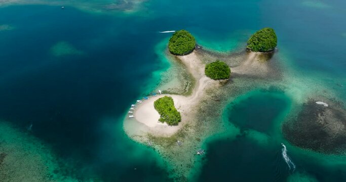Cluster of Islands in Surigao del Sur. Boslon Island of Britania Islands. Philippines.