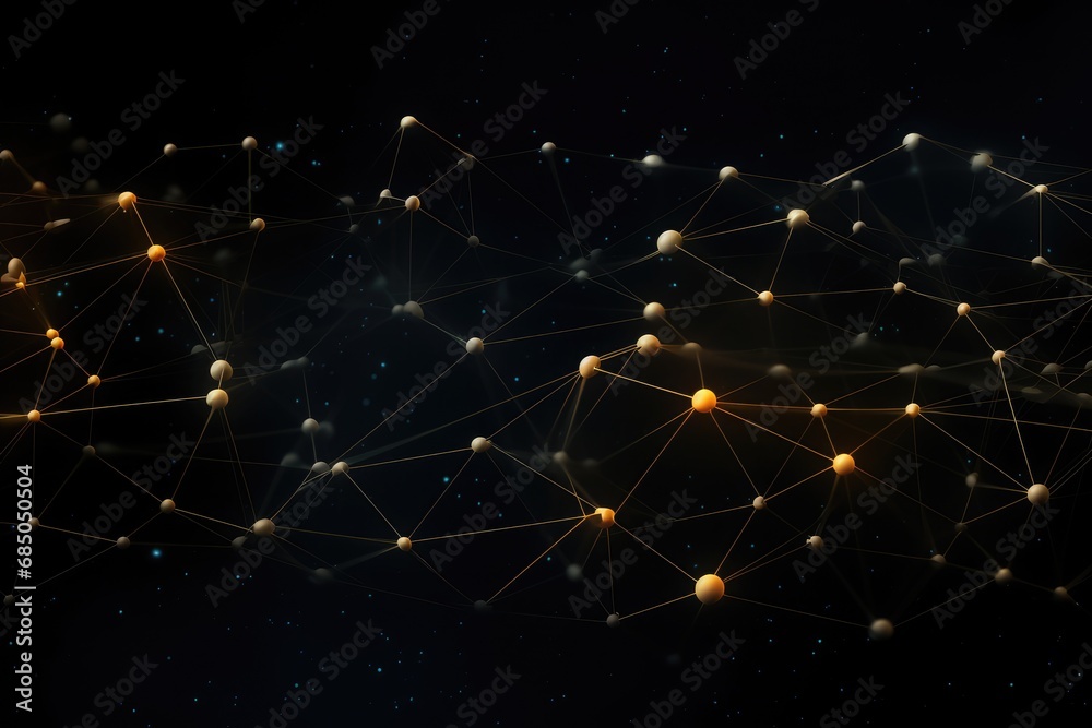 Poster abstract technology background. network connection structure with lines and dots. 3d rendering, digi