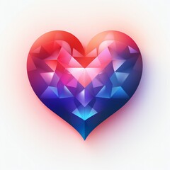 polygonal heart, valentines day illustration