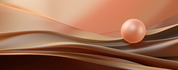 Abstract background with soft 3d shapes and waves 