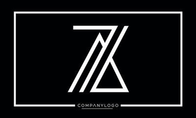 Alphabet letters AZ or ZA logo monogram