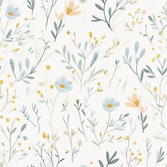 Pastel Wildflower Seamless Pattern for Decor

