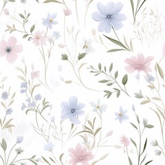 Pastel Wildflower Seamless Pattern for Decor

