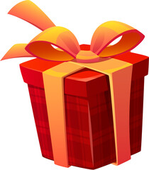 Red Gift Box Cartoon