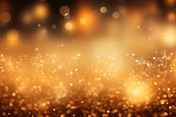 Fototapeta na wymiar Abstract golden bokeh background. Christmas and New Year concept, Gold fireworks vector background with bokeh, AI Generated