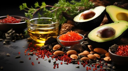 Food Sources Omega 3 On Dark , Background Images , Hd Wallpapers, Background Image