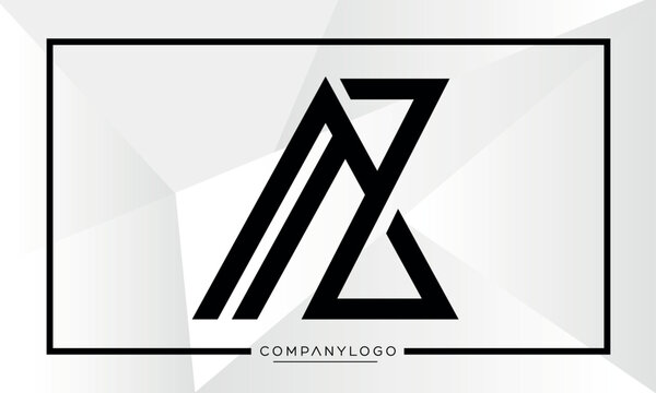 Alphabet letters AZ or ZA logo monogram