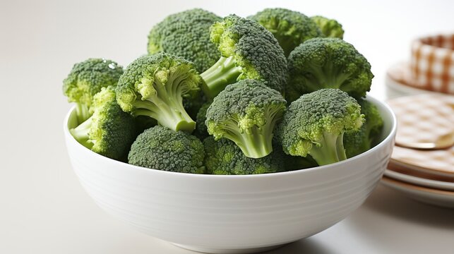 Fresh Green Broccoli Growing White Bowl , Background Images , Hd Wallpapers, Background Image