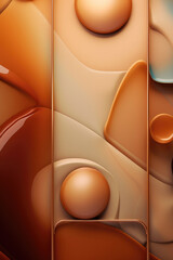 Abstract background with soft 3d shapes and waves