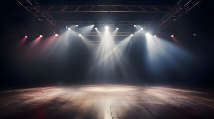Empty stage with dramatic lighting before the performance - obrazy, fototapety, plakaty