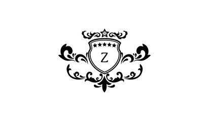 Luxury Crown Leaves Logo Z