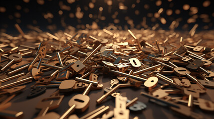 Scattered keys.
