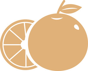 Orange fruit flat design