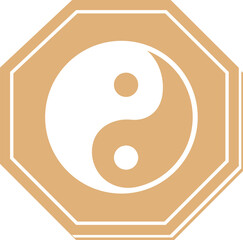 Chinese yin yang symbol flat design