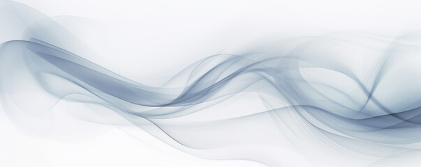 Abstract soft waiving lines smoke background in white and blue colour