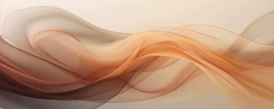 Abstract soft waiving lines smoke background in earthy tones