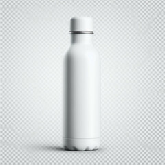 Blank Metal Water Bottle: Transparent, Isolated PNG with Clipping Path for Modern Branding and Eco-Friendly Merchandising ai image