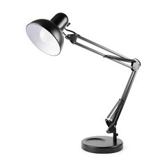 Black desk lamp isolated on white background. table lamp with white background