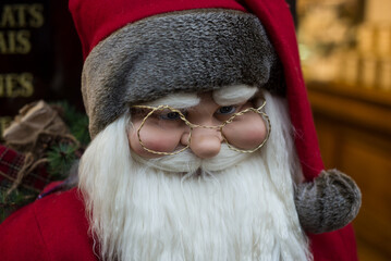 Closeup of santa claus for the christmas decoration in the street