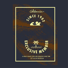 Big Wave Tropical Sunset Surf Beach, Vintage Beach t shirt design for vector, summer beach print, simple beach print