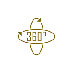 360 degree view icon isolated on transparent background