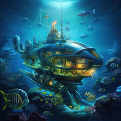 Extended reality, aquatic odyssey - xr submersible journey through bioluminescent depths