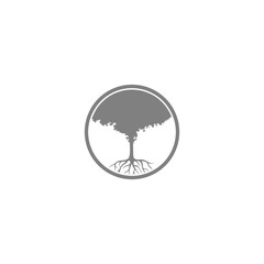 Tree round icon isolated on transparent background