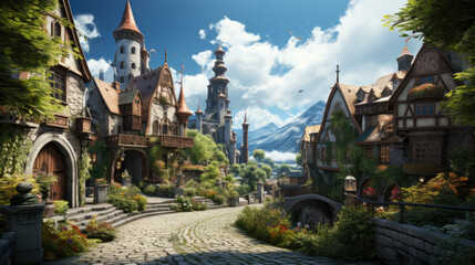 A fairy-tale town at the foot of the mountains