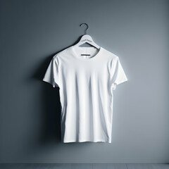white t shirt mockup image with minimal wall in background