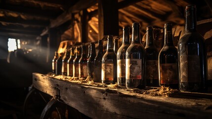 glass old wine drink antique wine bottles illustration alcohol cellar, red ry, cave restaurant...