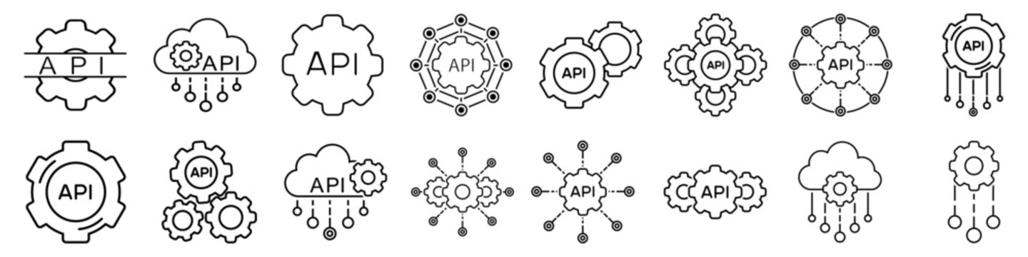 Api icon vector set. integration illustration sign collection. algorithm symbol.